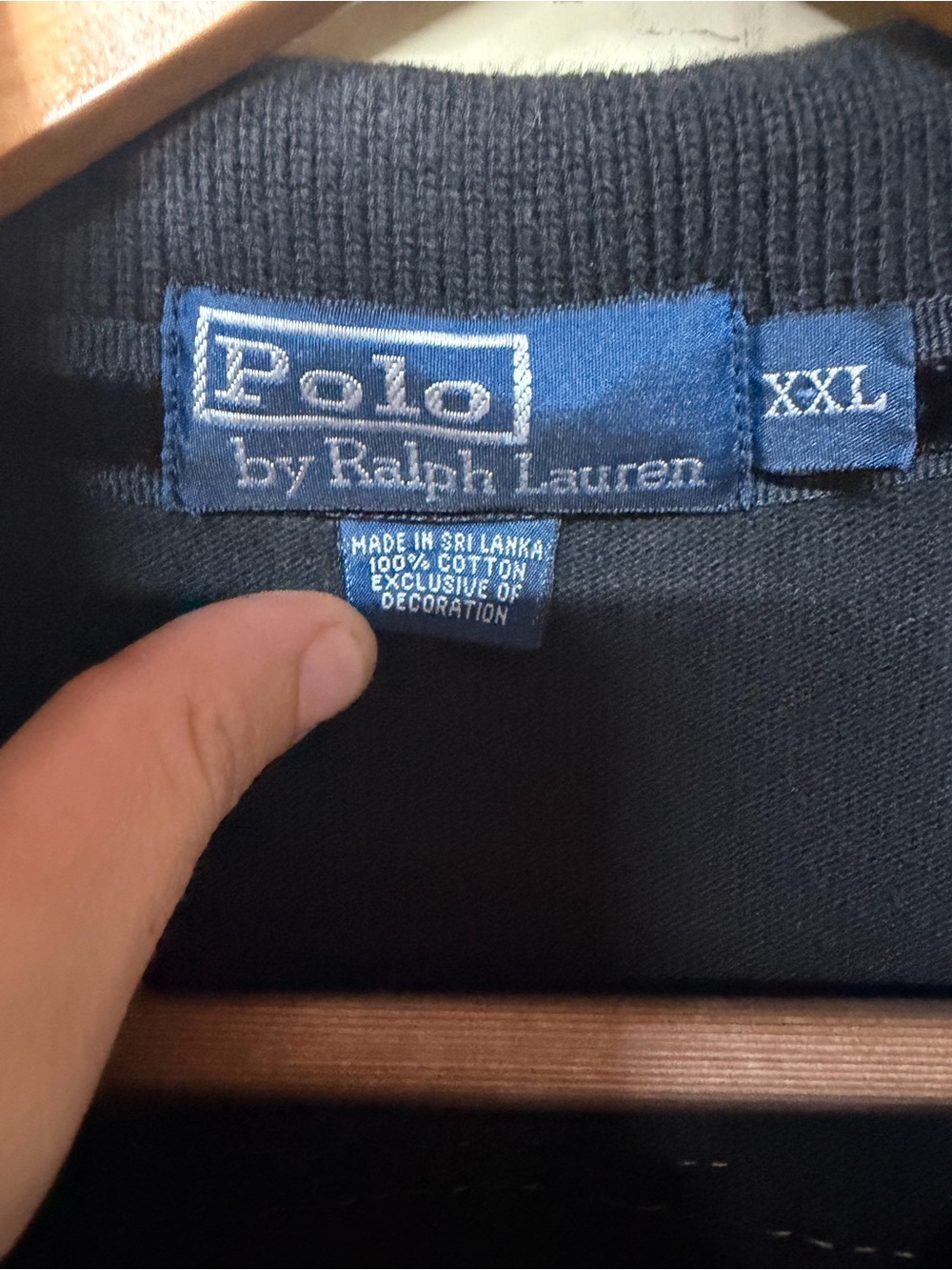Vintage Polo Ralph Lauren PRLC Crest Rugby Shirt Black Gold Embroidered XXL - Picture 5 of 6